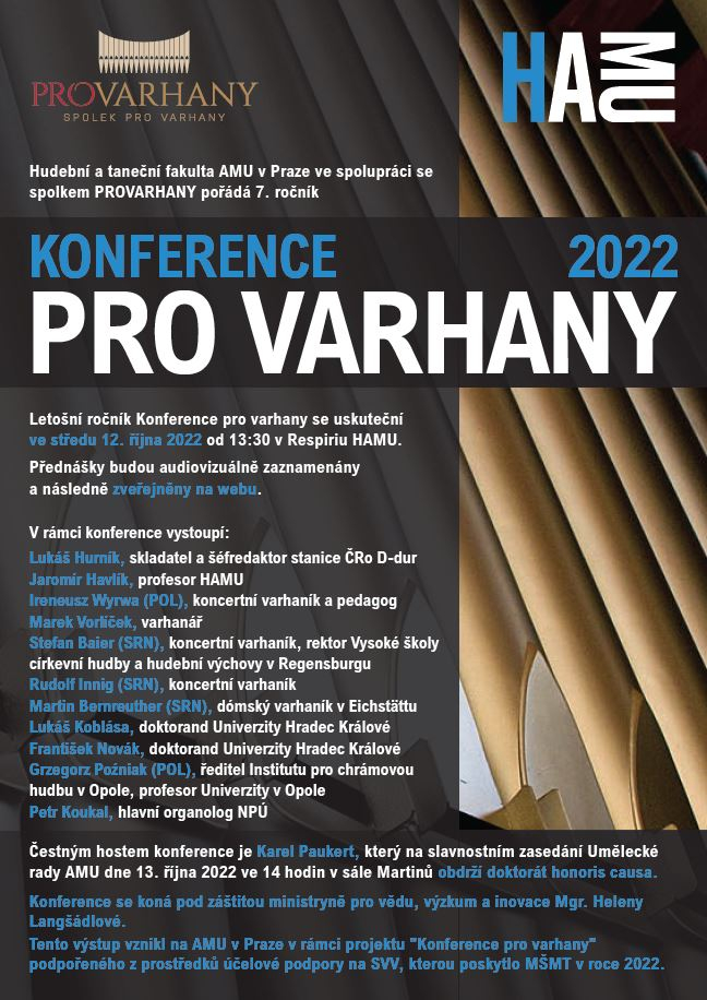 Konference pro varhany 12. října 2022